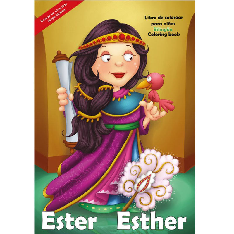 Libro para colorear súper gigante bilingüe: Ester
