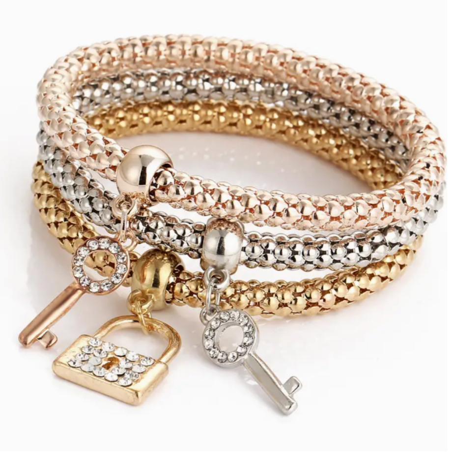 Shout Of Joy - 3pc Bracelet Set Multi Tone