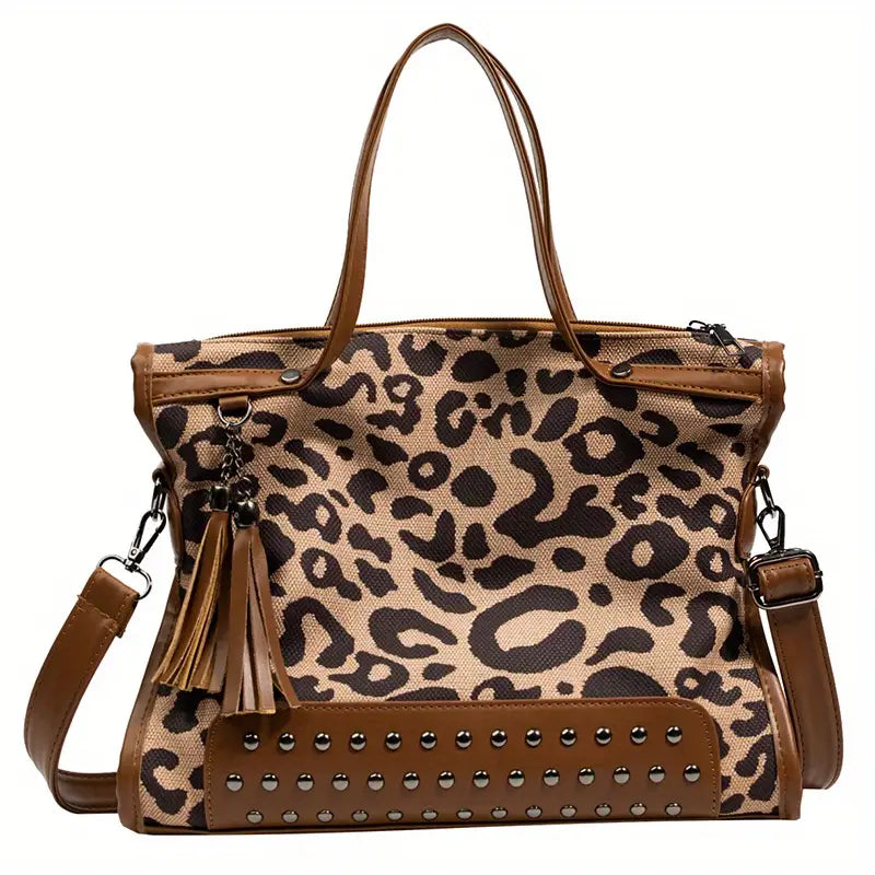 Jeremiah 25:30 Noir Leopard Tote Bag