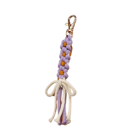 Daisy Flower Tassel Keychain Cute Weaving Key Chain Ring