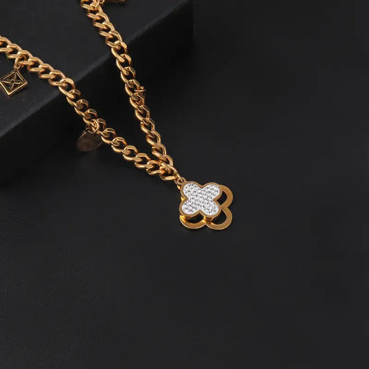 Trinity Flower Cross Necklace
