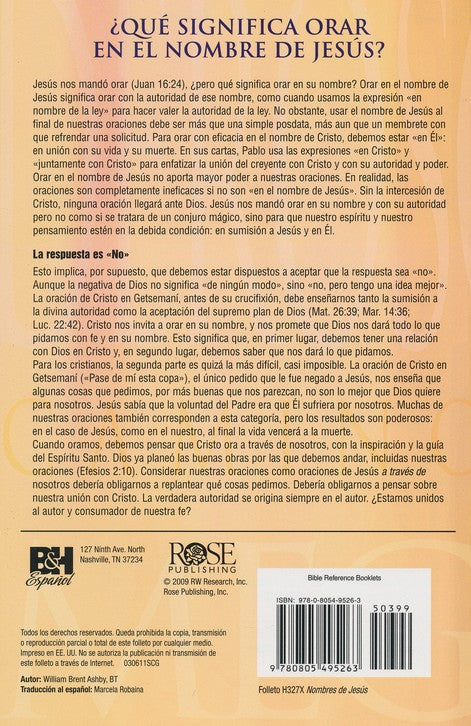 Nombres De Jesus - Folleto