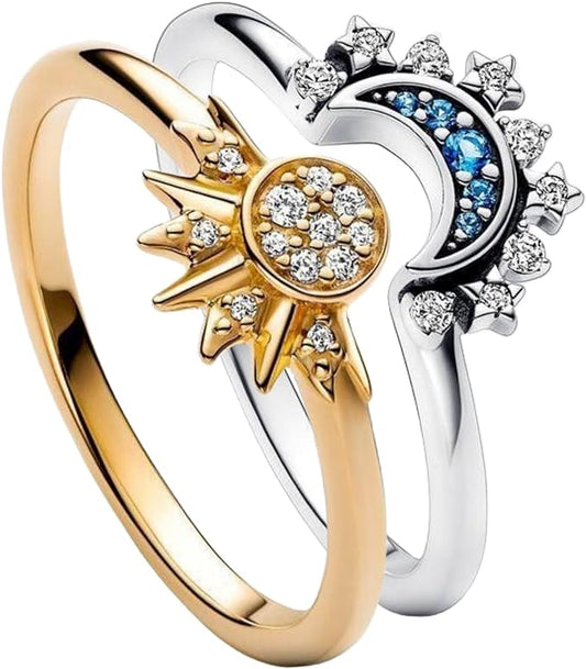 Joel 2:28 - RINGS 925 Sterling Silver Ring Celestial Moon and Sun