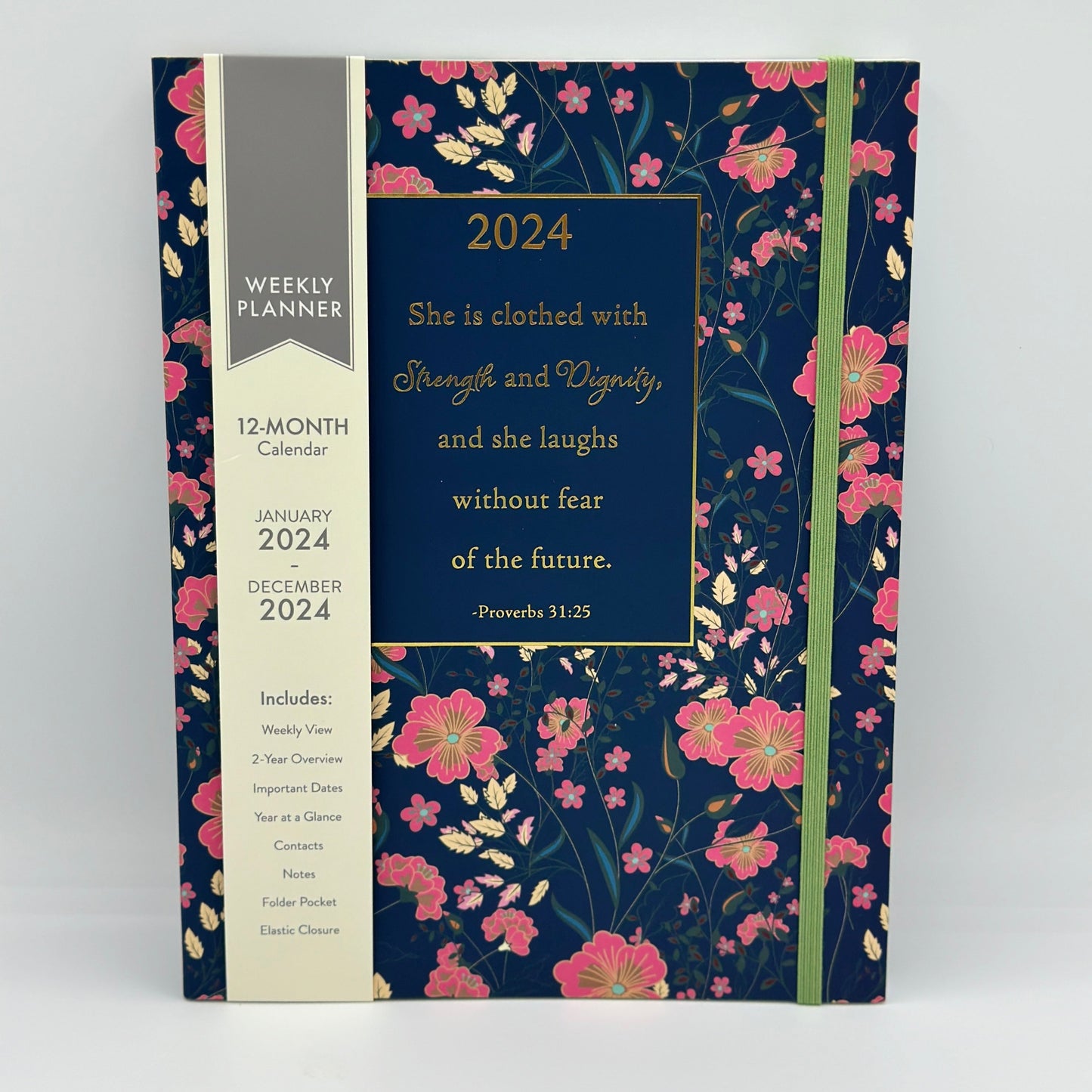 Scripture Floral Colorful - 12-Month Quarter-bound Hardcover Daily Planner for Women