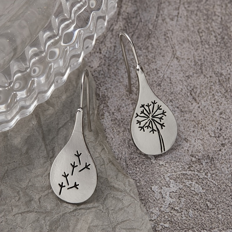 Pendientes de diente de león simples a la moda, pendientes colgantes de aleación con personalidad de compromiso de boda para mujer, joyería para mujer, regalos