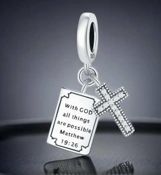 Holy Girl - Bible Cross  Genuine 925 Sterling Silver Pendant