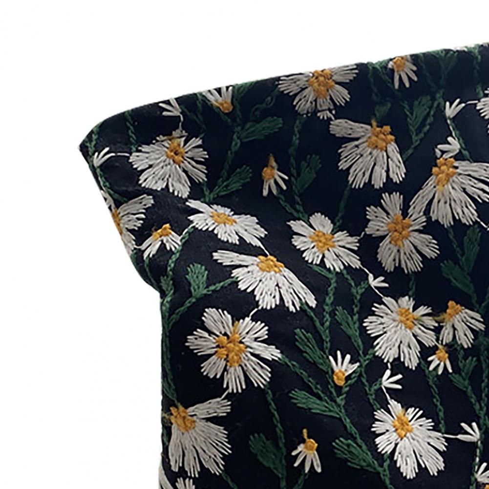 Neceser de maquillaje para niña, impermeable, de gran capacidad, diseño artístico, bordado 3D, estuche de lápices de flores pequeñas, bolsa de almacenamiento de maquillaje de viaje para mujer