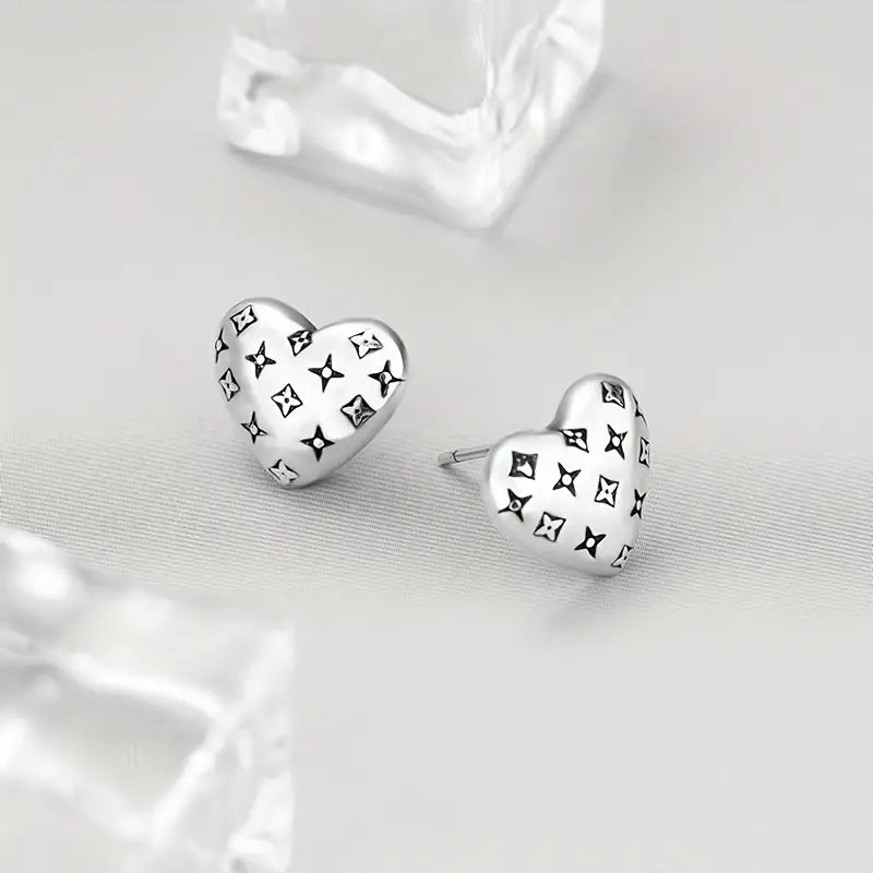 Galaxies Heart Stud Earrings  Psalm 147:4