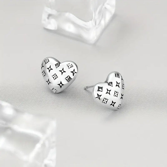 Galaxies Heart Stud Earrings  Psalm 147:4